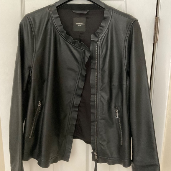 Weekend MaxMara women’s black lamb skin leather jacket size 10 US (M) - Picture 5 of 9